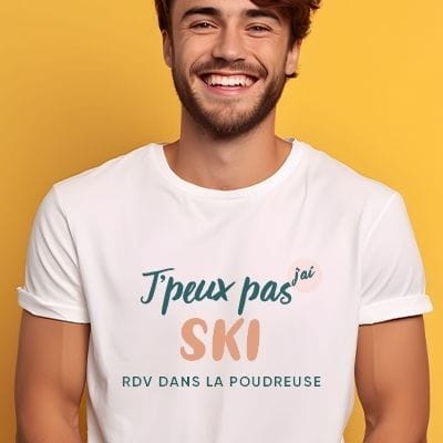 Tee shirt personnalisé homme - J'peux pas j'ai ski