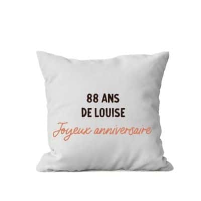 Coussin message personnalisable femme 88 ans