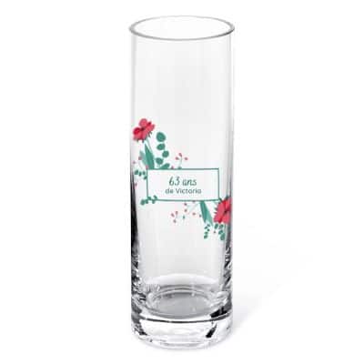 Vase cylindrique avec message personnalisable femme 63 ans