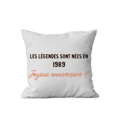 Coussin message générique femme née en 1989