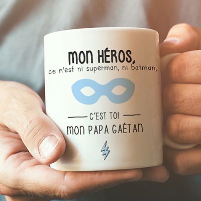 Mug personnalisé message - Mon héros