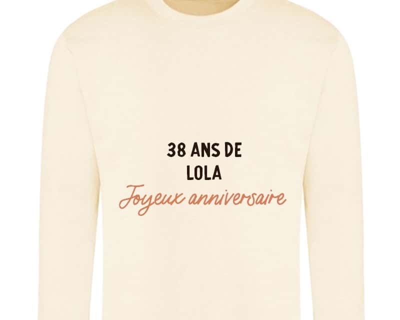 Sweat message personnalisable femme 38 ans