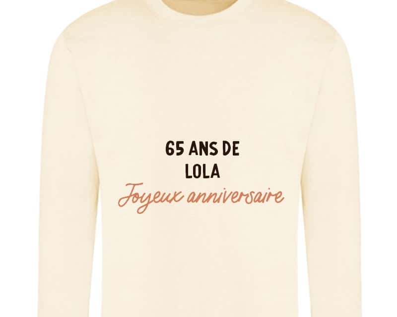 Sweat message personnalisable femme 65 ans