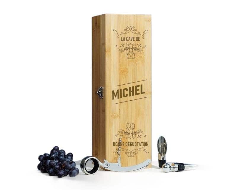 Coffret sommelier 4 accessoires personnalisé pour un Michel