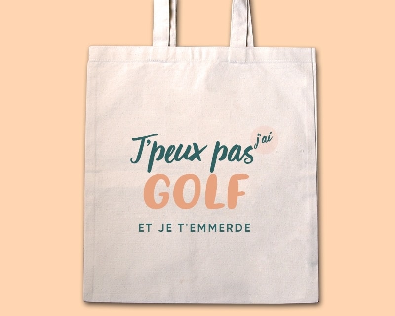 Tote bag personnalisable - J'peux pas j'ai golf