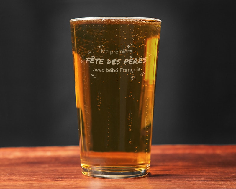 Verre à bière personnalisé pinte - Première Fête des Pères