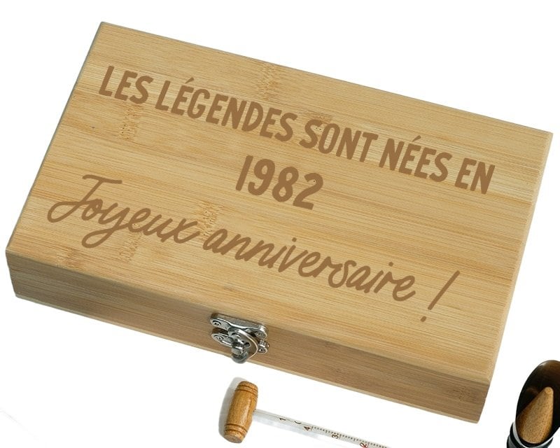 Coffret sommelier 5 accessoires message générique année 1982