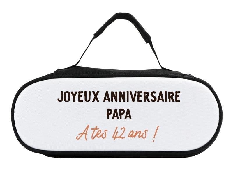 Sacoche de pétanque message papa 42 ans