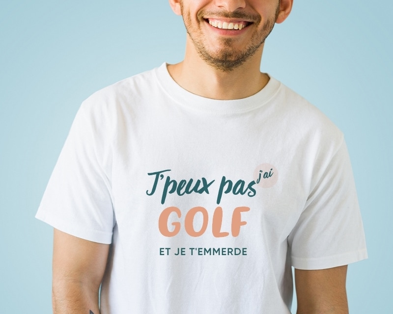 Tee shirt personnalisé homme - J'peux pas j'ai golf