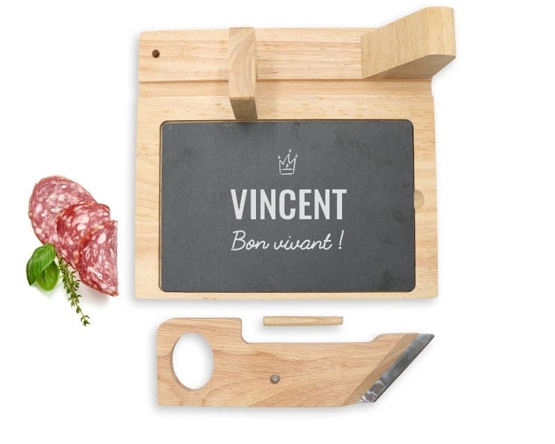 Guillotine à saucisson personnalisée pour un Vincent