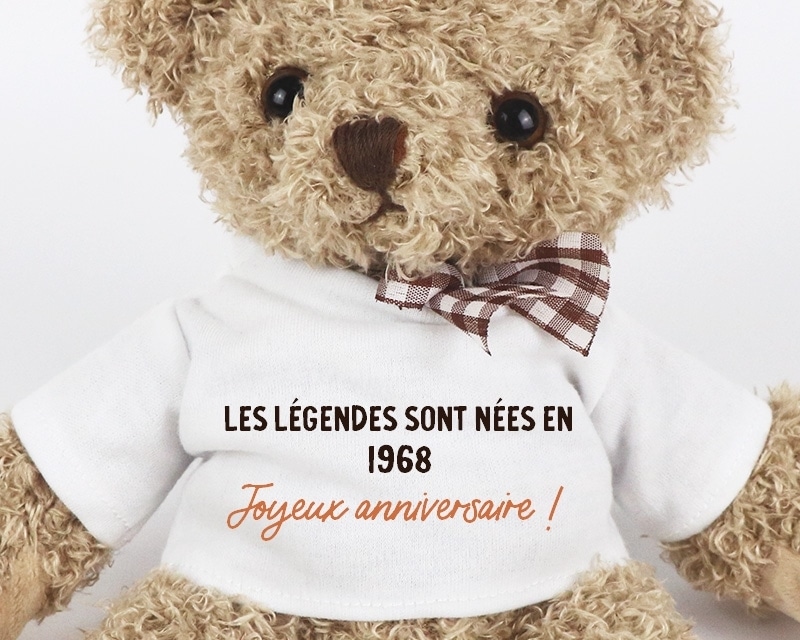 Peluche ourson message générique année 1968