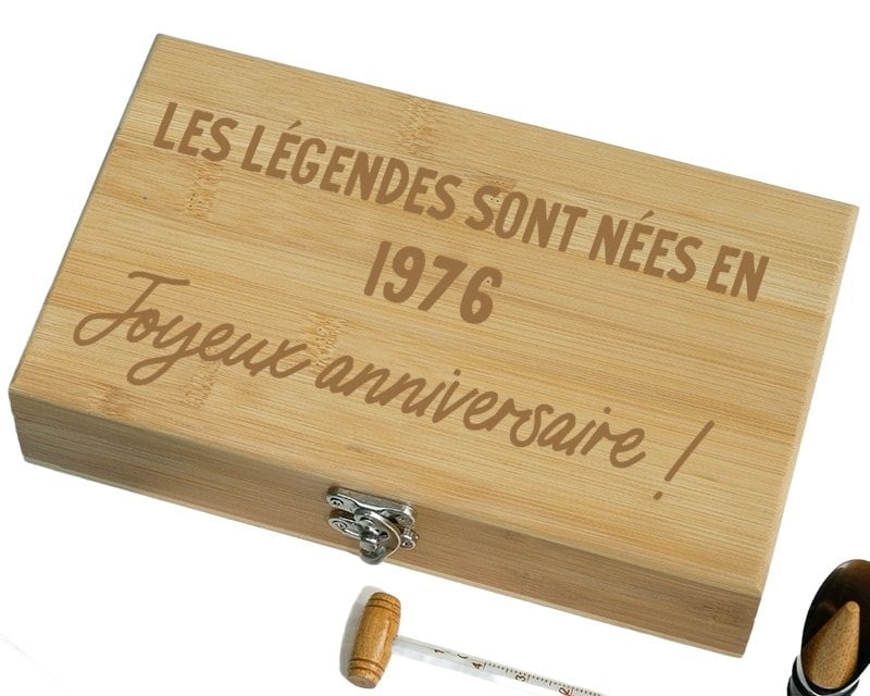 Coffret sommelier 5 accessoires message générique année 1976