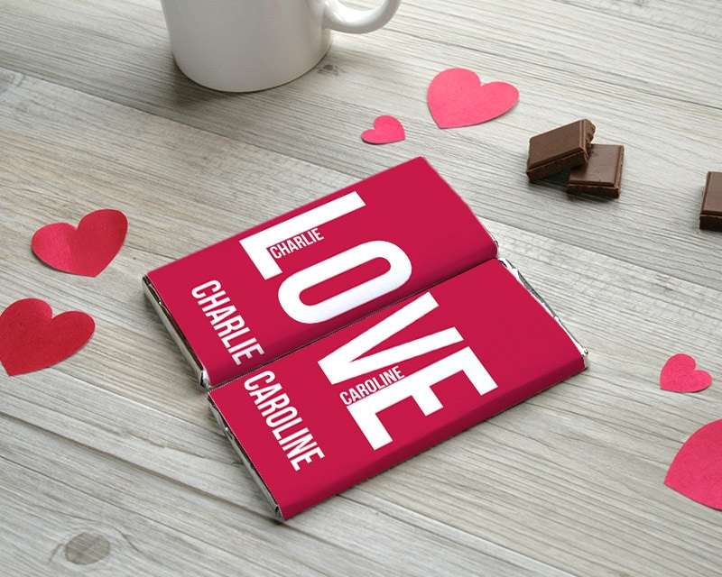 Tablettes de chocolat Duo LOVE