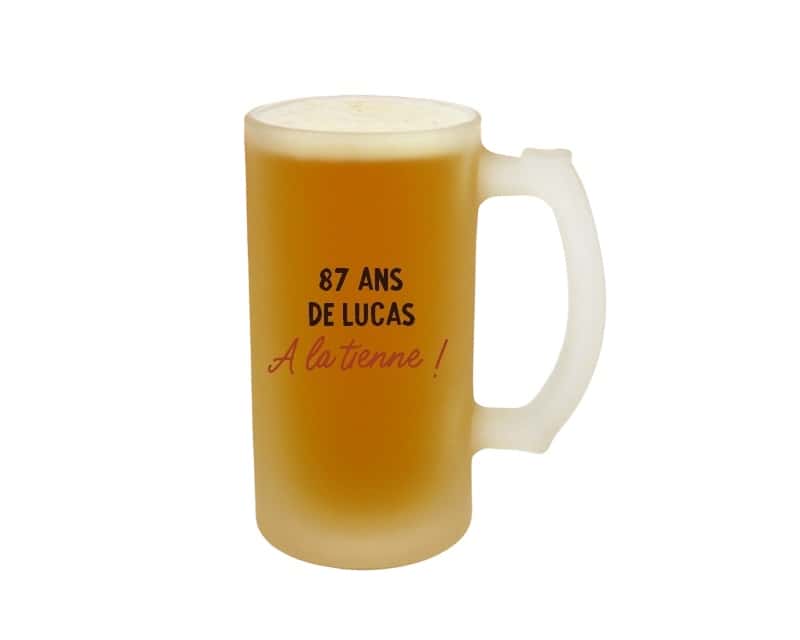 Verre à bière personnalisable homme 87 ans