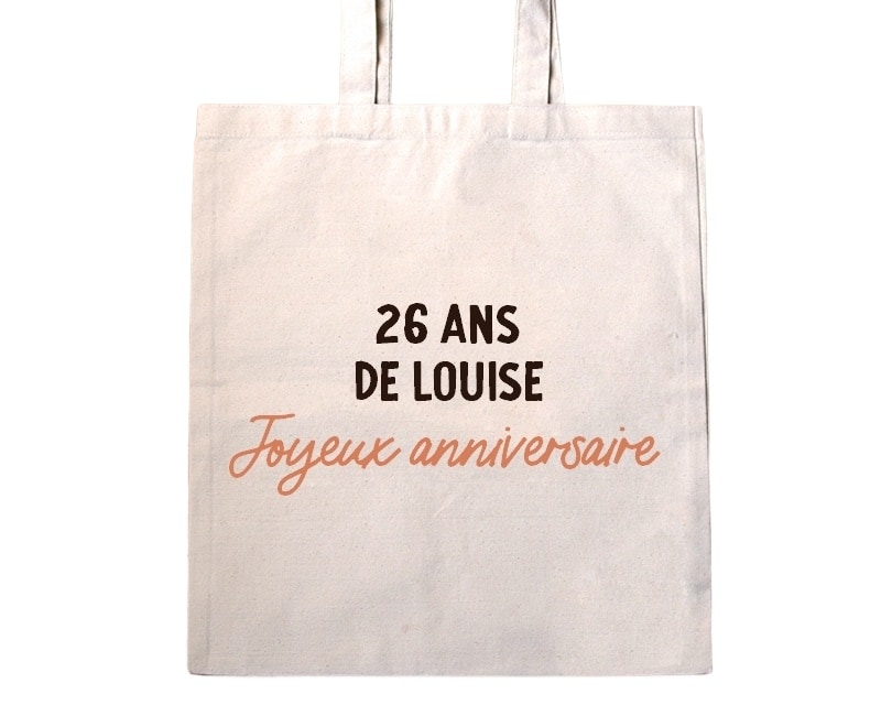 Tote bag avec message femme 26 ans