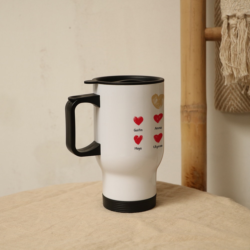 Mug isotherme personnalisé - Maman et ses petits coeurs