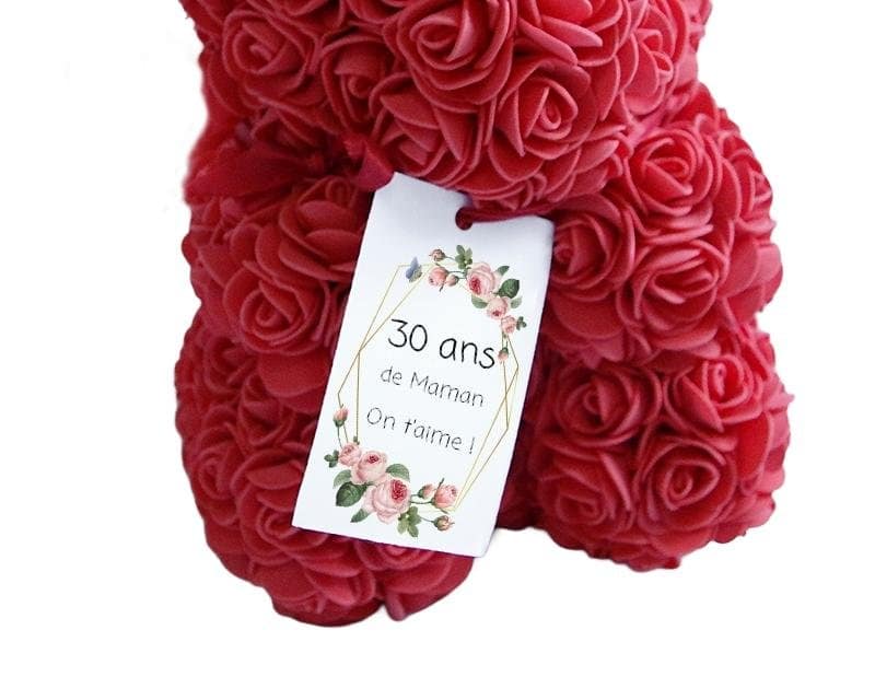 Ours en roses éternelles message maman 30 ans