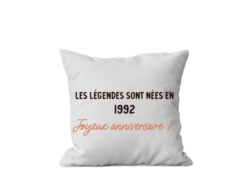 Coussin message générique femme née en 1992