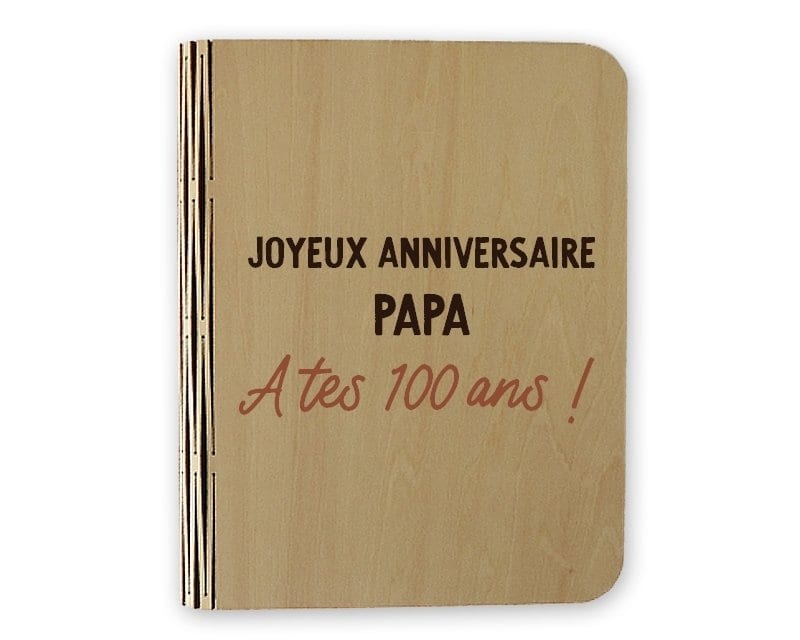 Lampe livre lumineux message papa 100 ans