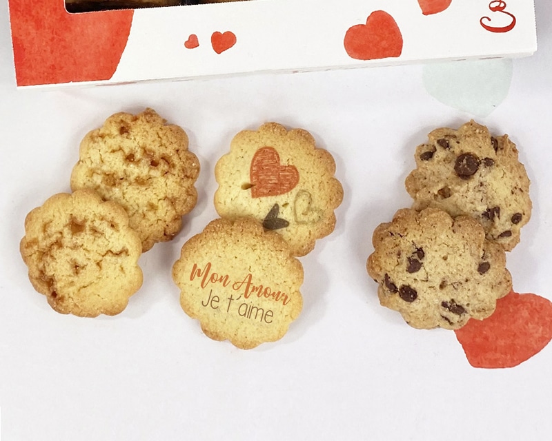 Coffret biscuits Personnalisable aux 3 saveurs - Amour