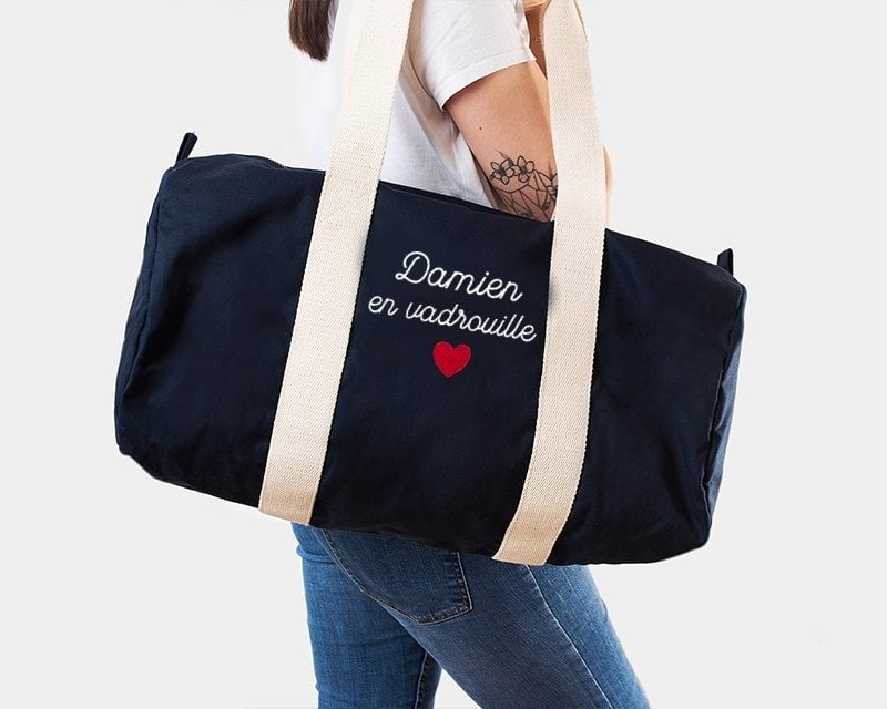 Sac de voyage brodé personnalisé pour un Damien