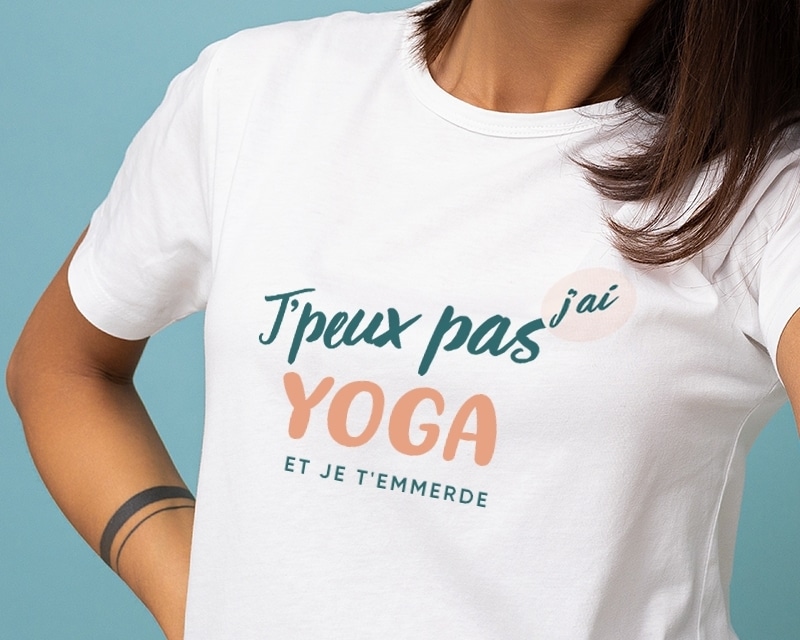 Tee shirt personnalisé femme - J'peux pas j'ai yoga