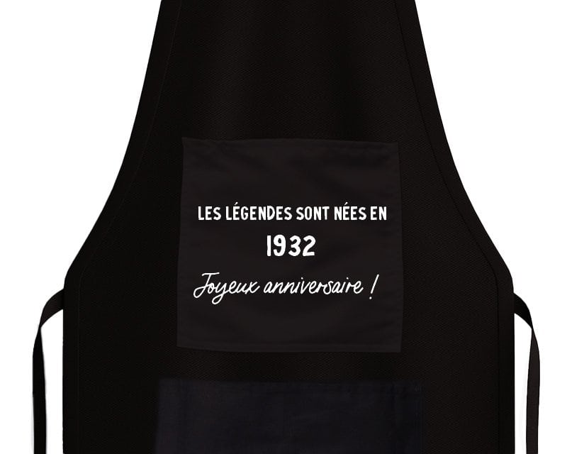 tablier noir message générique homme né en 1932