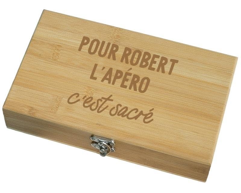 Coffret sommelier 5 accessoires personnalisé pour un Robert