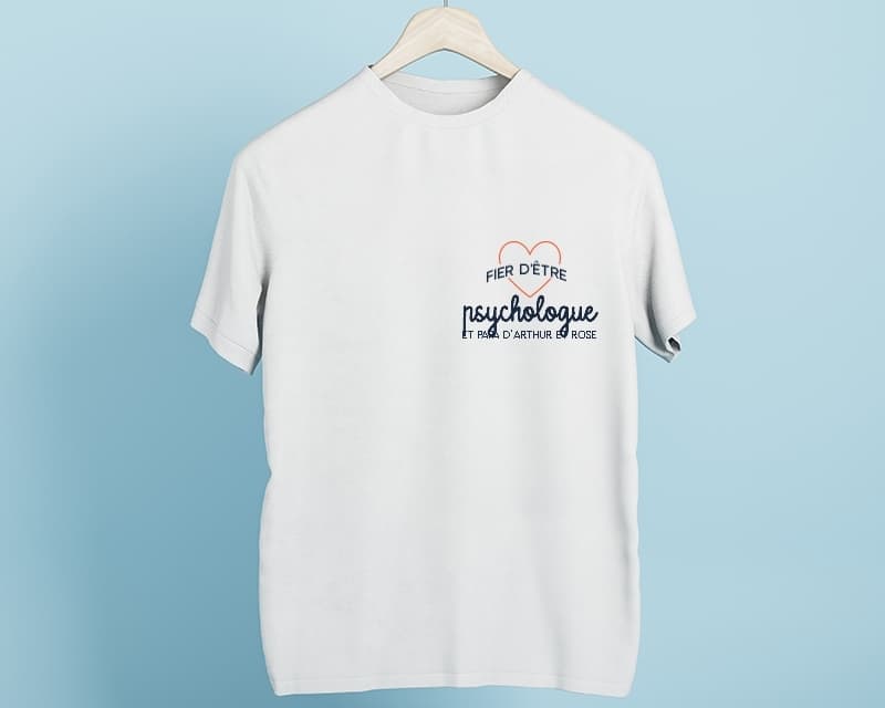 Tee shirt personnalisé homme - Fier d'être psychologue