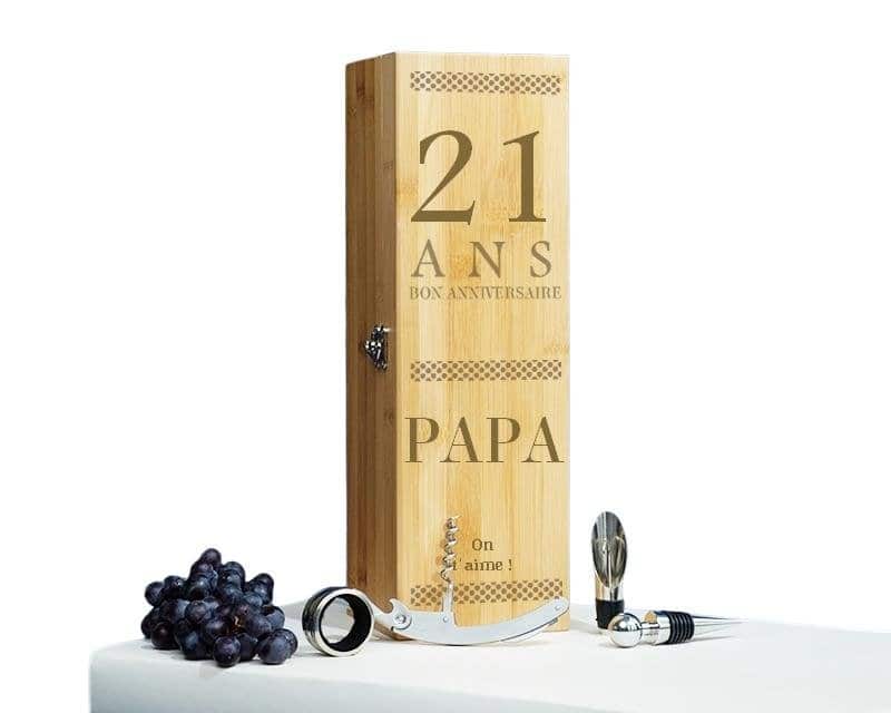 Coffret sommelier 4 accessoires papa 21 ans