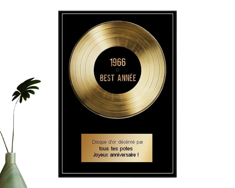 Affiche disque d’or femme née en 1966