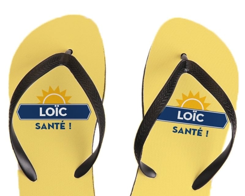 Tongs personnalisées pour un Loïc