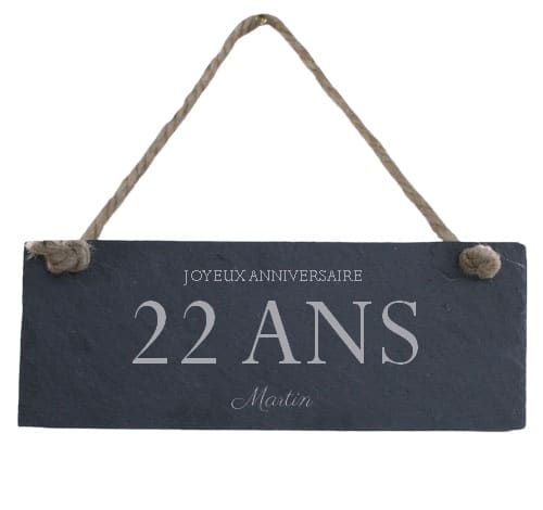 Plaque de porte personnalisable homme 22 ans