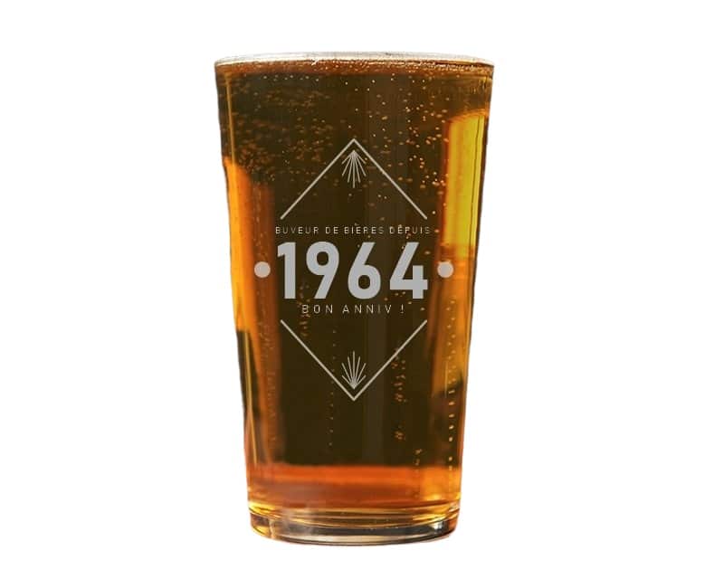 Verre à bière pinte année année 1964