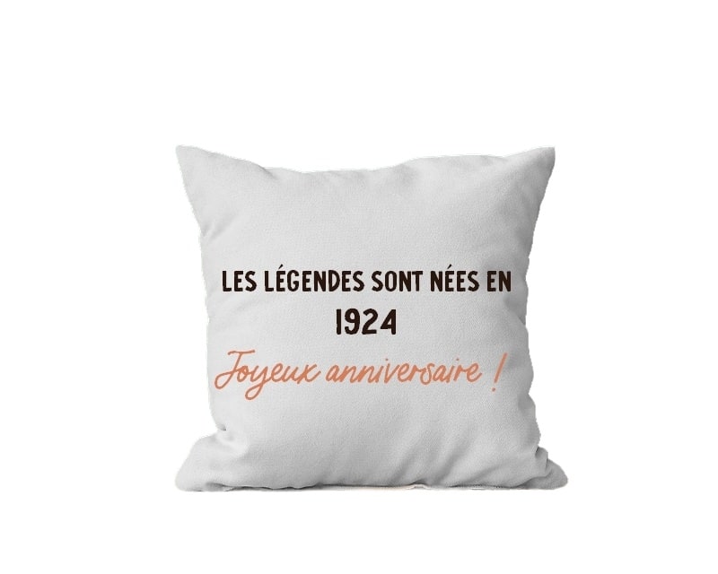 Coussin message générique femme née en 1924