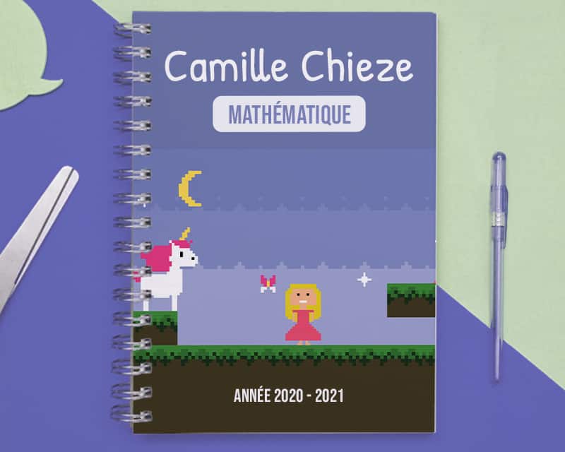 Cahier personnalisable - Jeux Vidéo Rétro - Version Fille