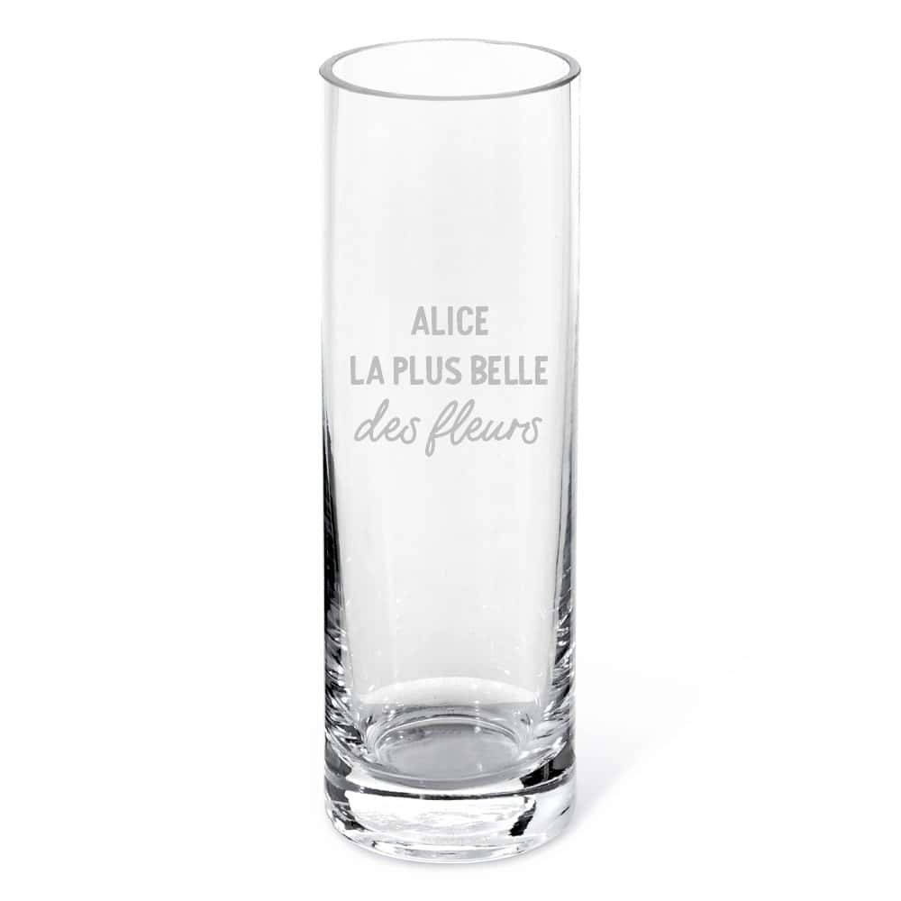 Vase cylindrique personnalisé pour une Alice