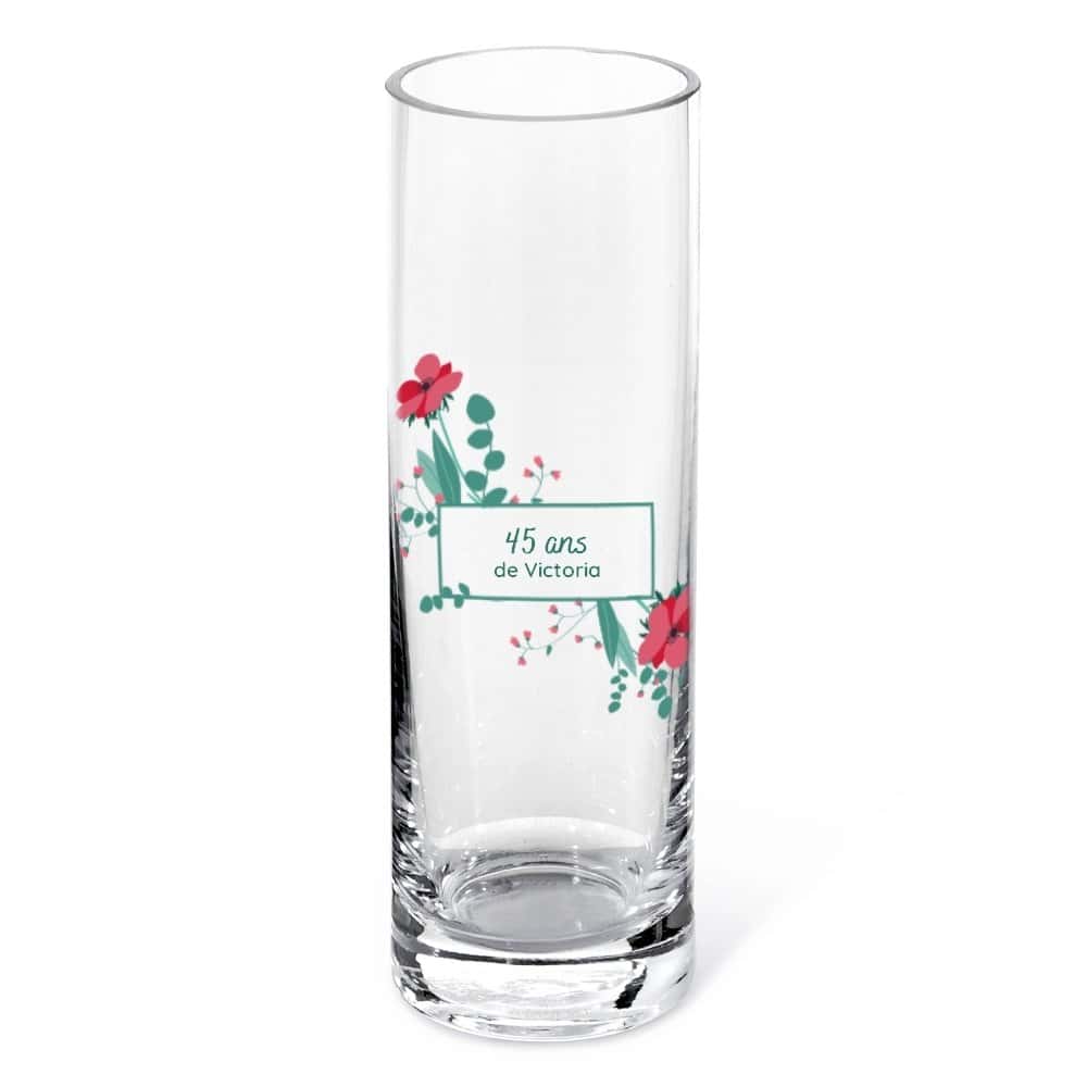 Vase cylindrique avec message personnalisable femme 45 ans