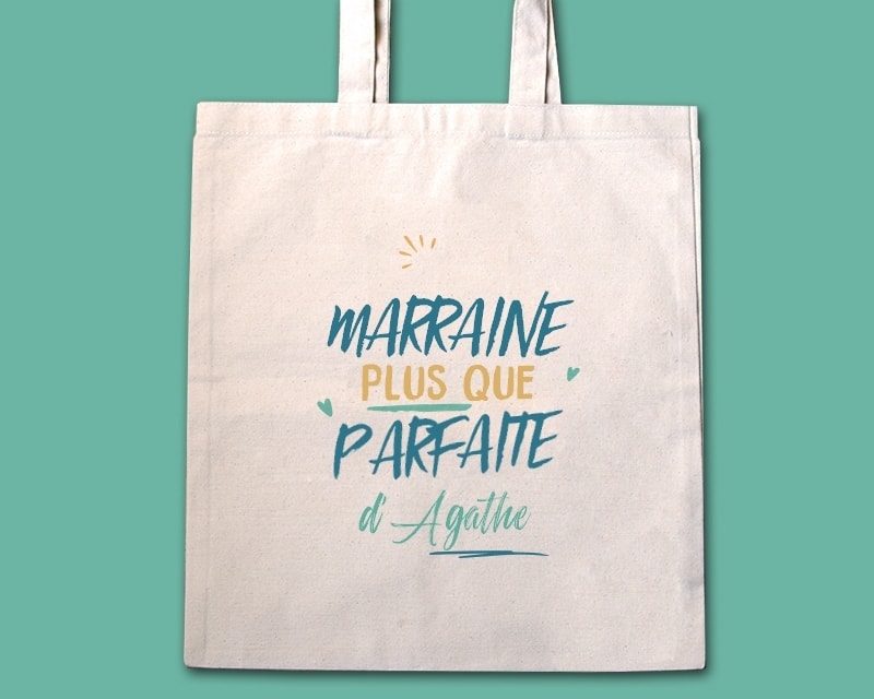 Tote bag personnalis message Marraine la plus Cadeaux