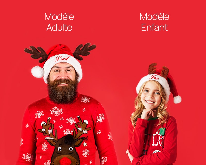 Bonnet de Noël personnalisable pour adulte et enfant