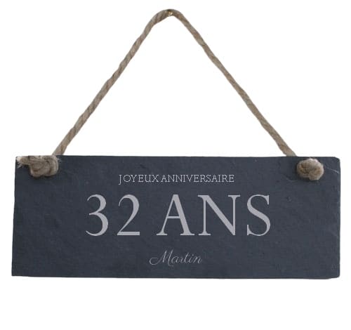 Plaque de porte personnalisable homme 32 ans