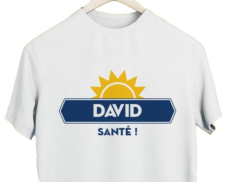 T-shirt blanc homme personnalisé pour un David