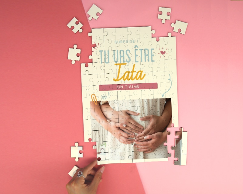 Puzzle personnalisable - Tu vas être tata