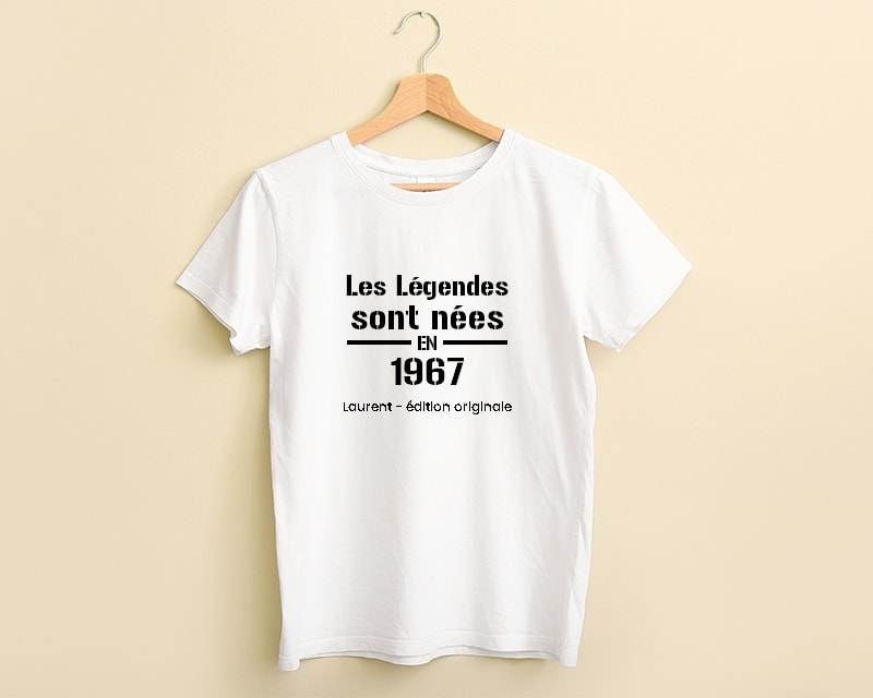 Tee shirt personnalisé femme - Les Légendes sont nées en 1967