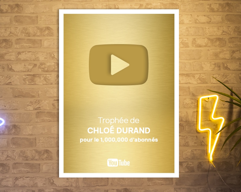 Trophée YouTube personnalisé