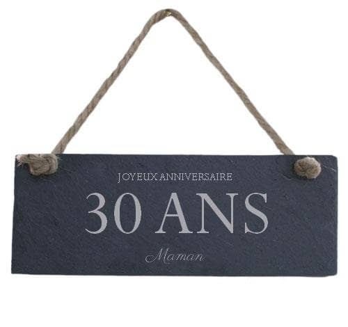 Plaque de porte en ardoise famille maman 30 ans