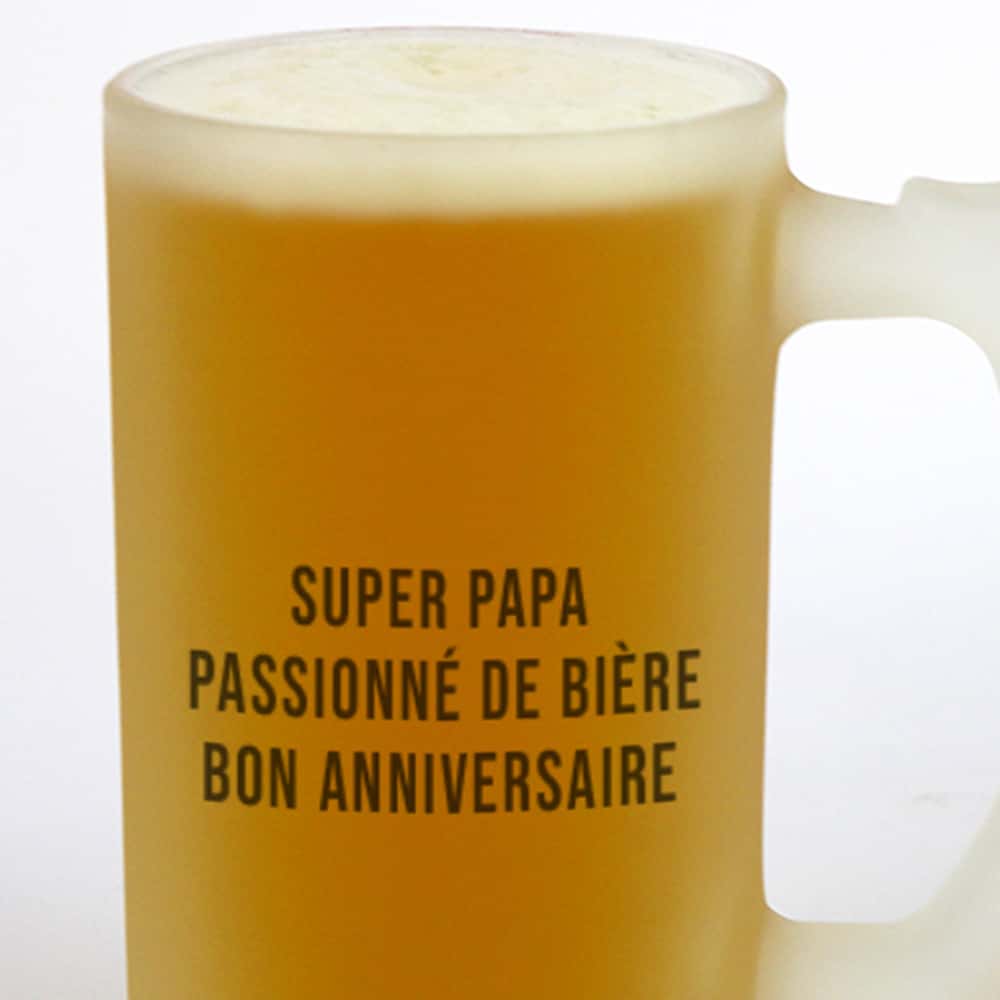 Chope de bière personnalisée avec photo - Cadeaux.com