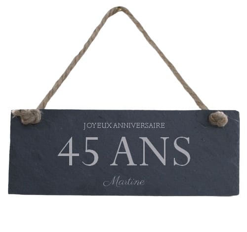 Plaque de porte en ardoise femme 45 ans