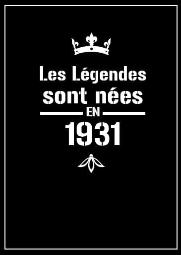 affiche légendes homme né en 1931