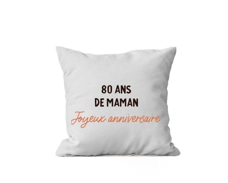 Coussin message maman 80 ans